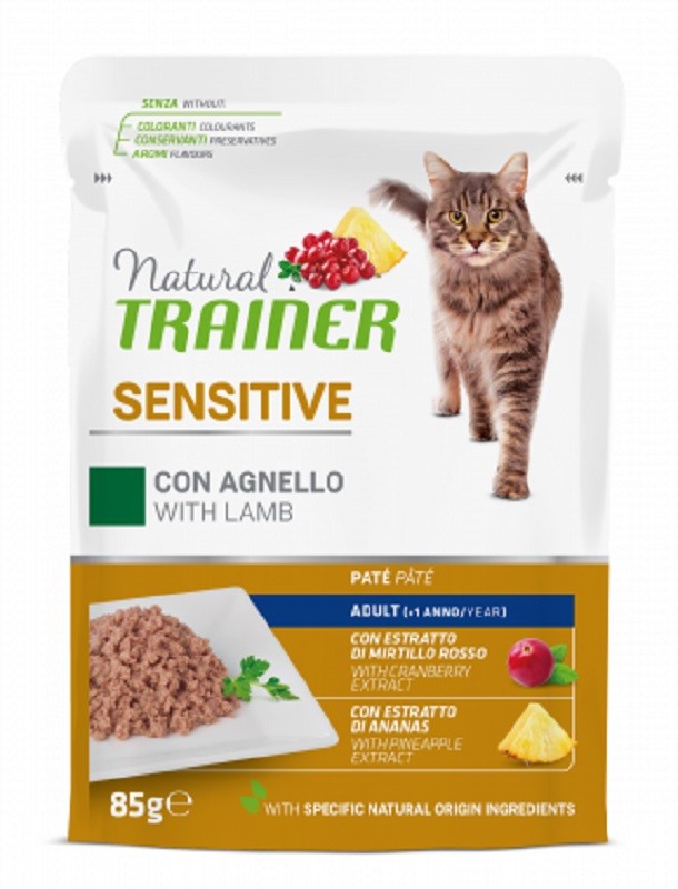 Natural Trainer Sensitive con Agnello 85g - Gatto Adulto Natural Trainer Sensitive con Agnello 85g - Gatto Adulto